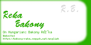 reka bakony business card